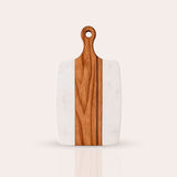 White Marble & Acacia Wood Chopping & Serving Board
