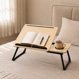 Foldable Bed Desk for Laptop & Kids Study – with Cup Holder & Tilting Tray