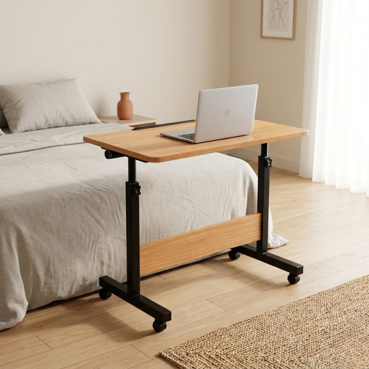 Adjustable Height Laptop Table & Standing Desk | 60–90cm | Wood + Iron