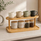 Bamboo Oval 2-Tier Kitchen Counter Organizer Rack