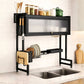 Over-Sink Dish Drying & Storage Rack with Frosted Cabinet Door | Fits Indian Sinks