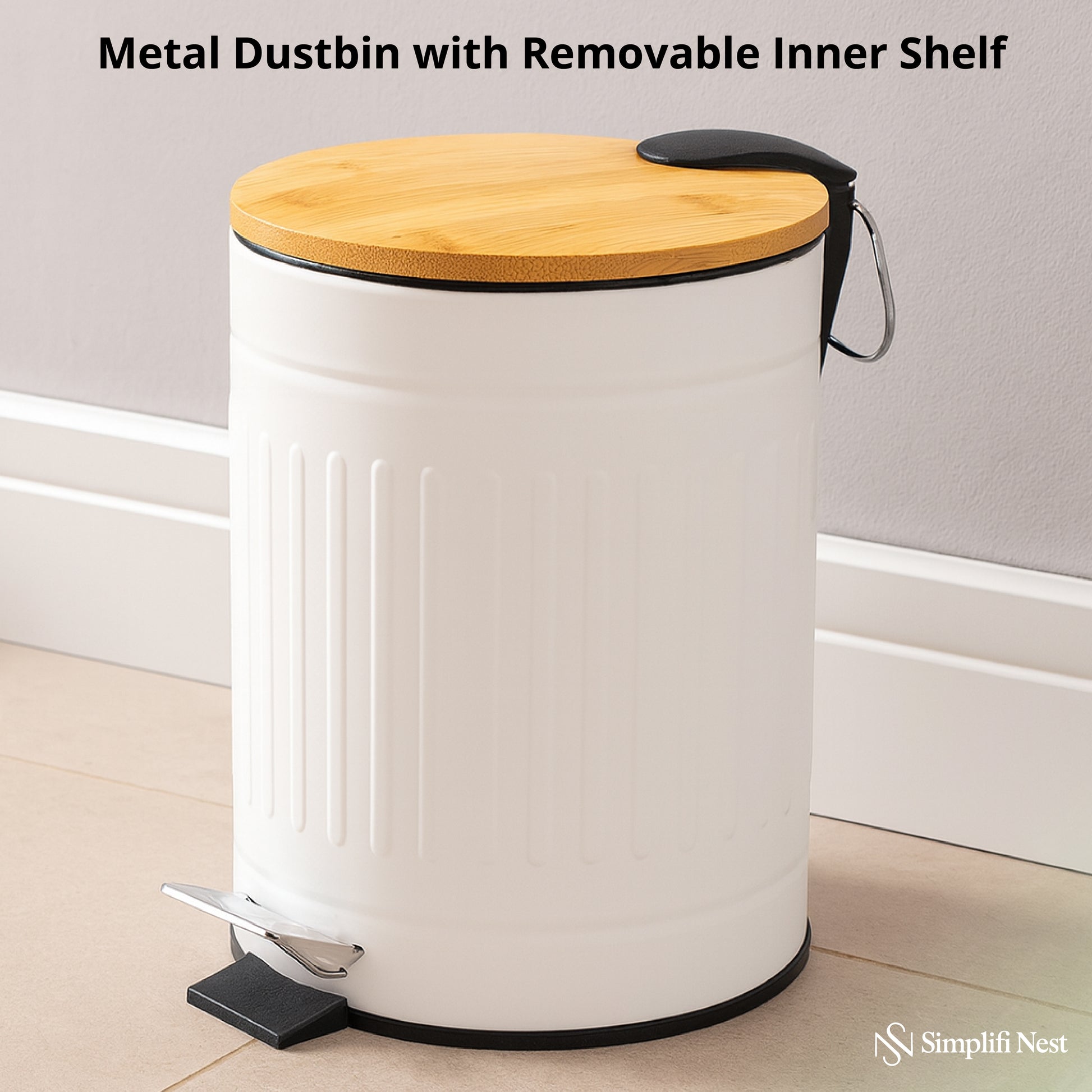 Premium Rust-Free Metal Dustbin - SimplifiNest