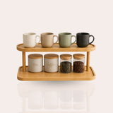 Bamboo Oval 2-Tier Kitchen Counter Organizer Rack