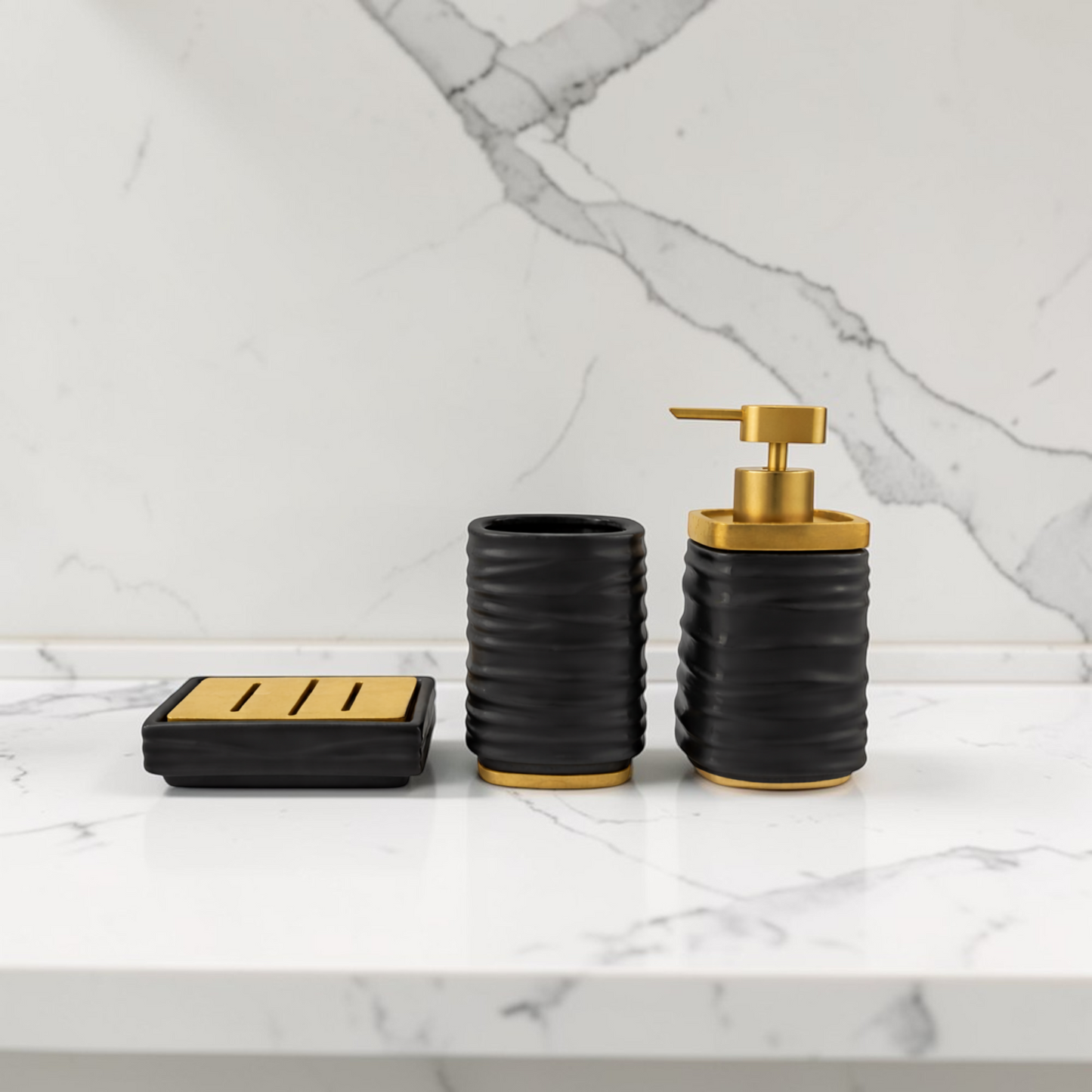 Premium 3-Piece Ceramic Bathroom Accessory Set