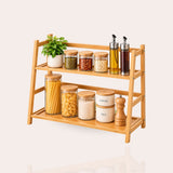 Bamboo 2-Tier Kitchen Counter Organizer Rack