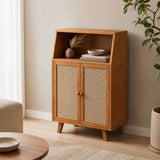 Premium Bamboo Coffee Station & Storage Cabinet
