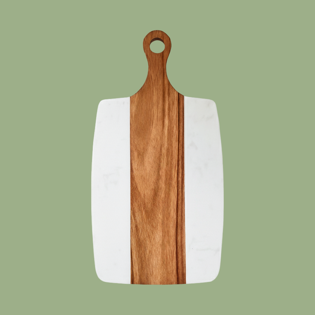 White Marble & Acacia Wood Chopping & Serving Board - SimplifiNest