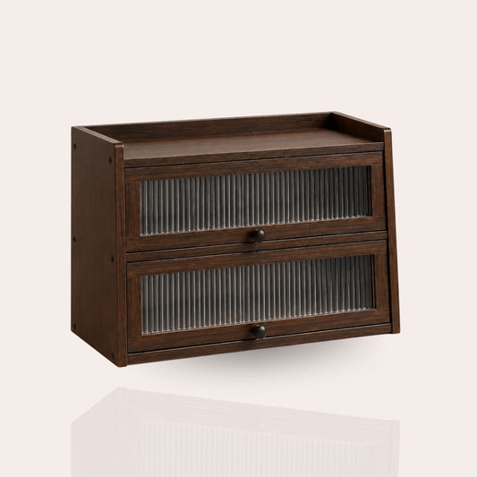 Bamboo Cabinet with Fluted Doors | Fits Under Wall Units | Spice & Cutlery Storage