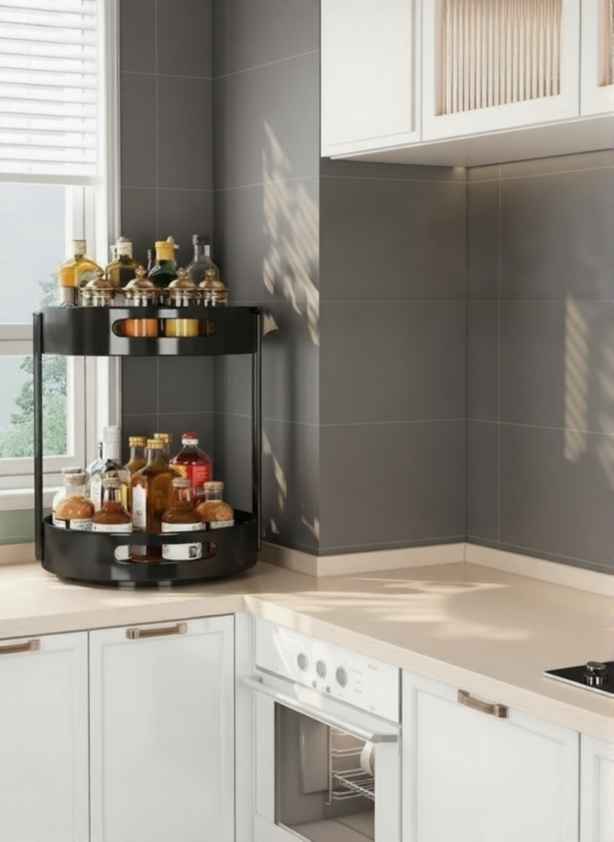 2-Tier Round 360° Kitchen Rack