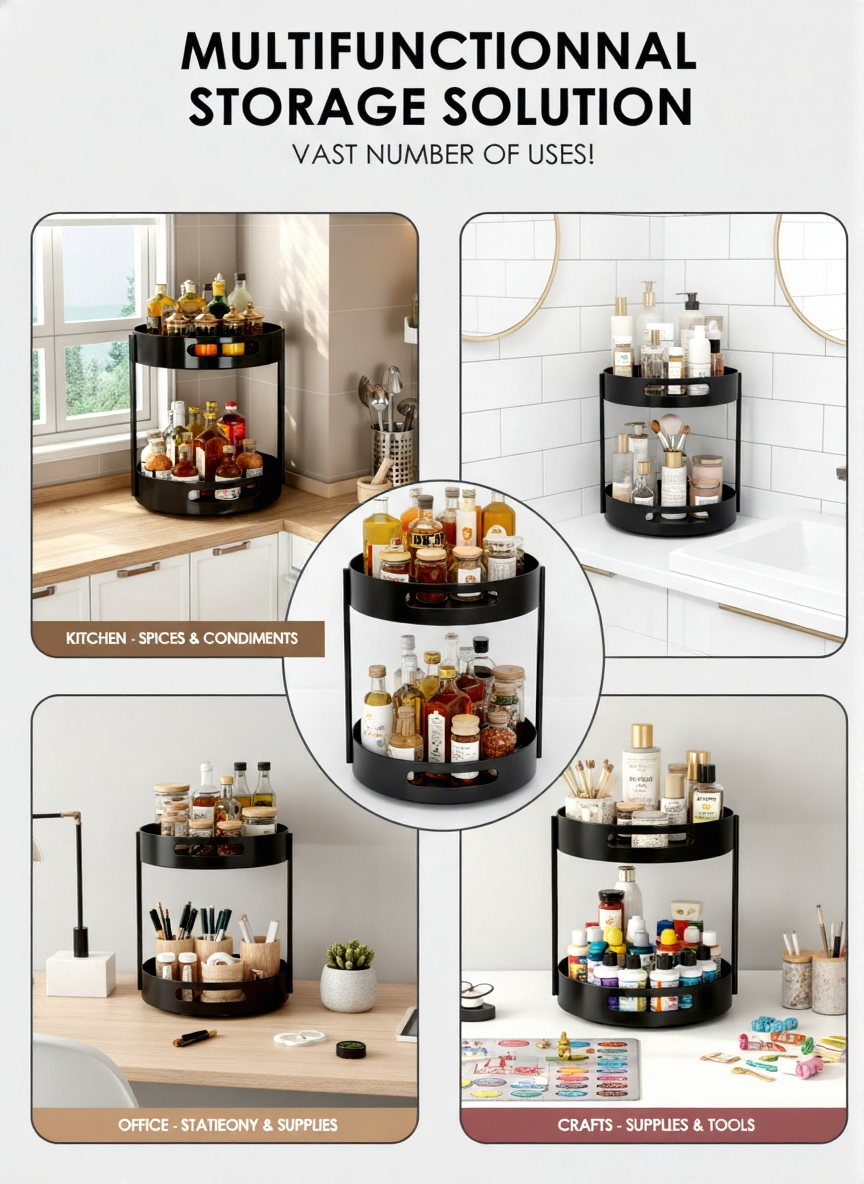 2-Tier Round 360° Kitchen Rack