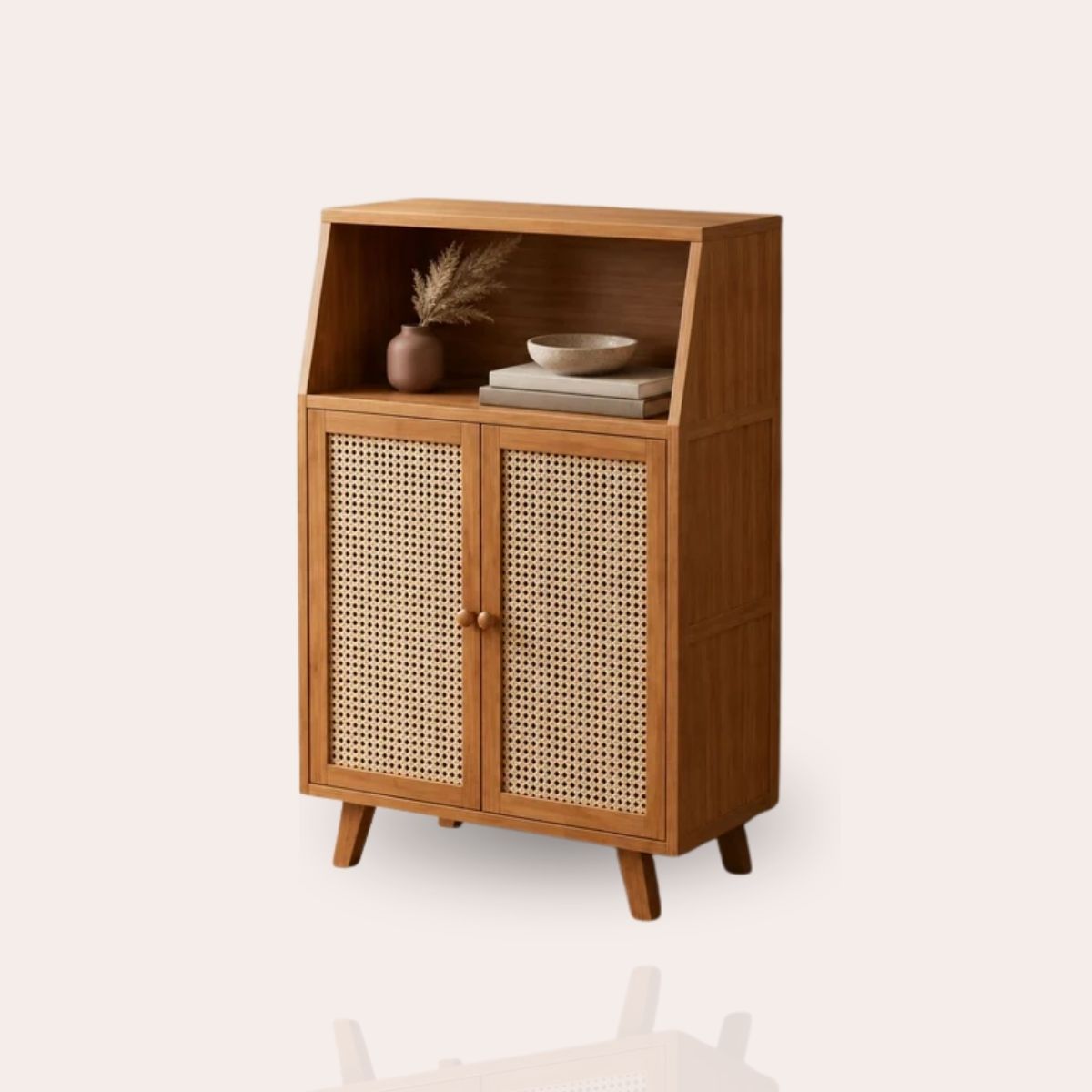 Premium Bamboo Coffee Station & Storage Cabinet