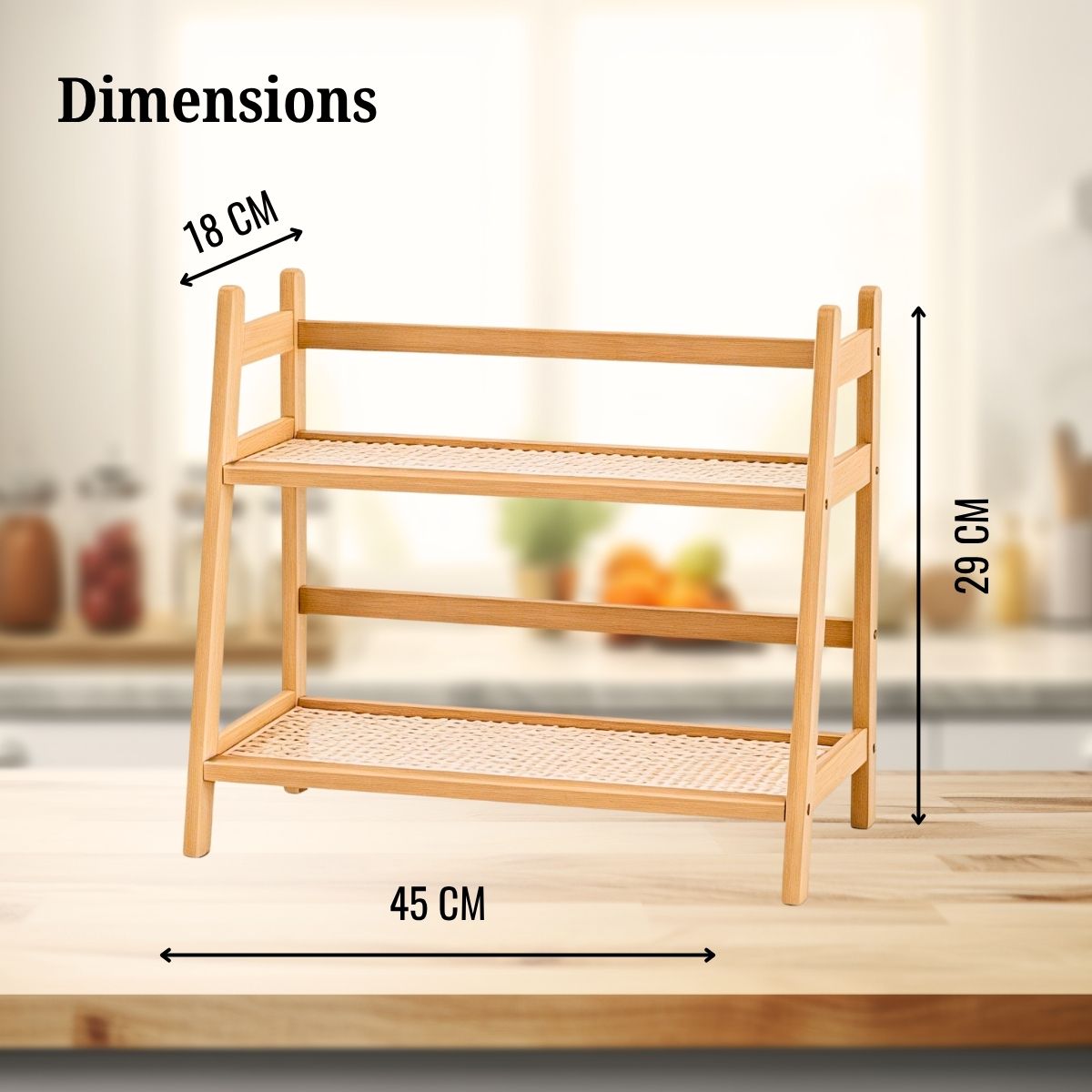 Bamboo 2-Tier Kitchen Counter Organizer Rack