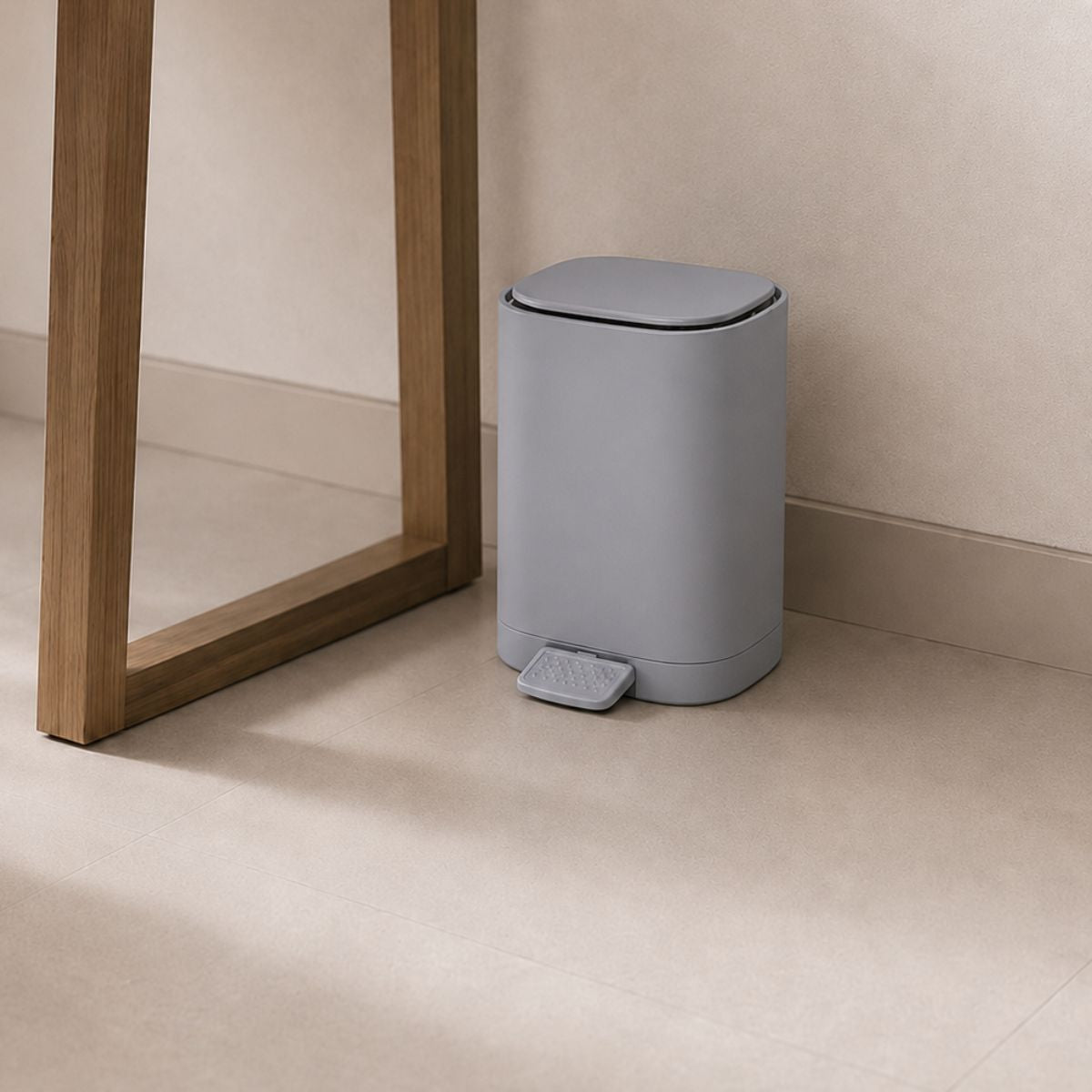 5L Matte Finish Dustbin with Removable Inner Bucket | Bathroom, Bedroom & Office