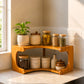 Bamboo 3-Tier & 2-Tier Corner Kitchen Rack | L-Shape Multi-Tier Organizer for Indian Kitchens