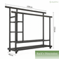 Premium Heavy Duty Double Clothing Rack with Storage Sections