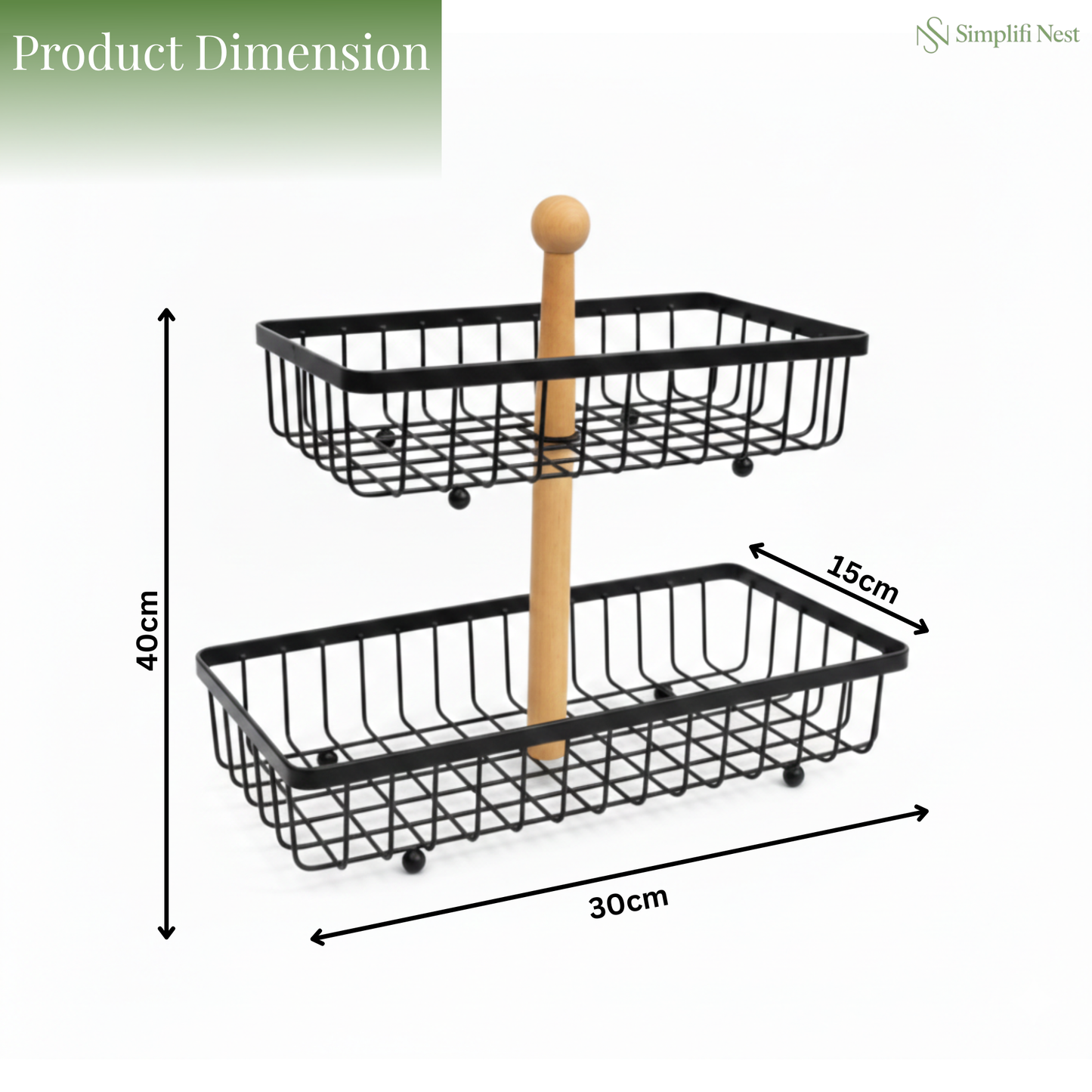 Rectangular Dual Tier Fruit & Vegetable Basket