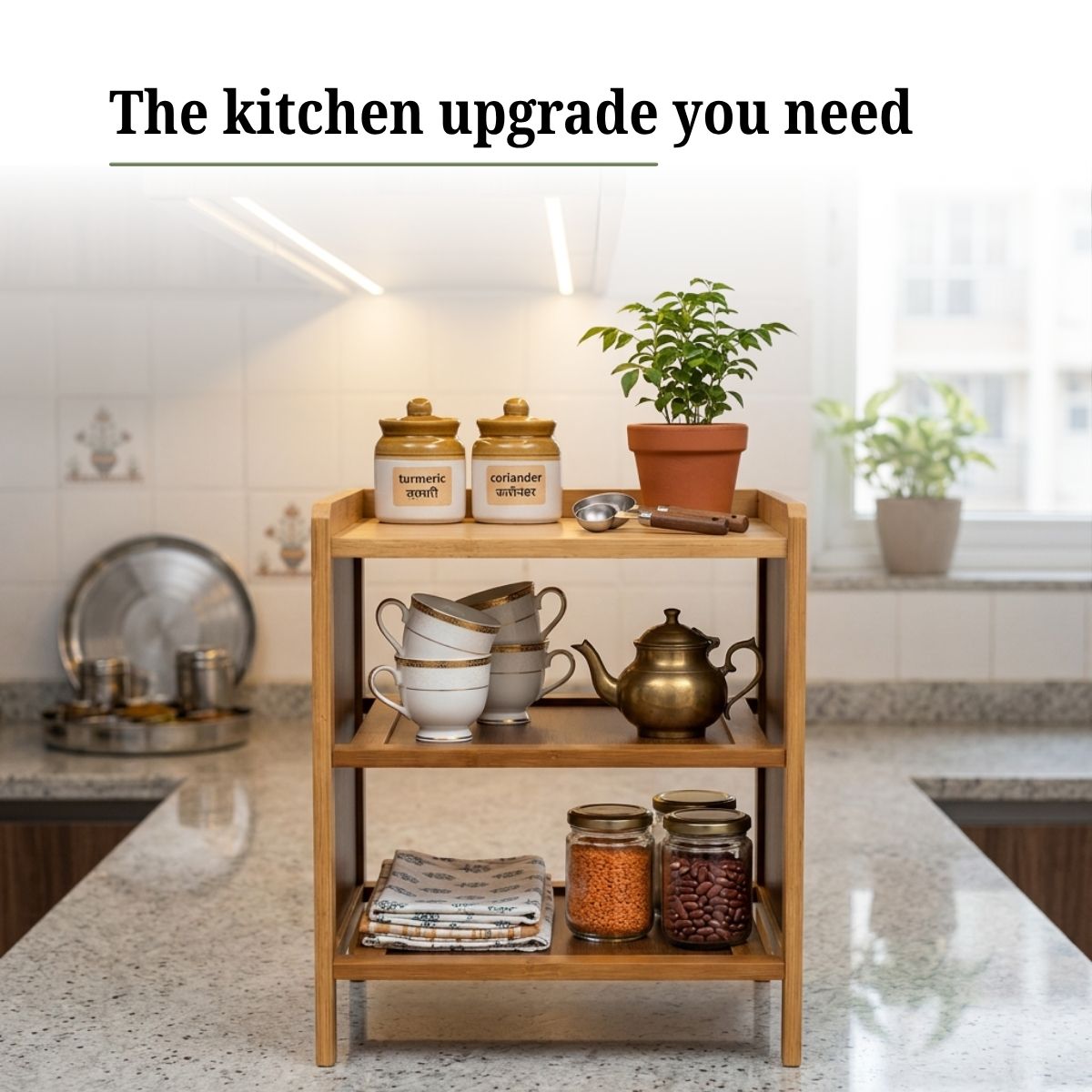 Compact 3-Tier Kitchen Countertop Organizer Rack