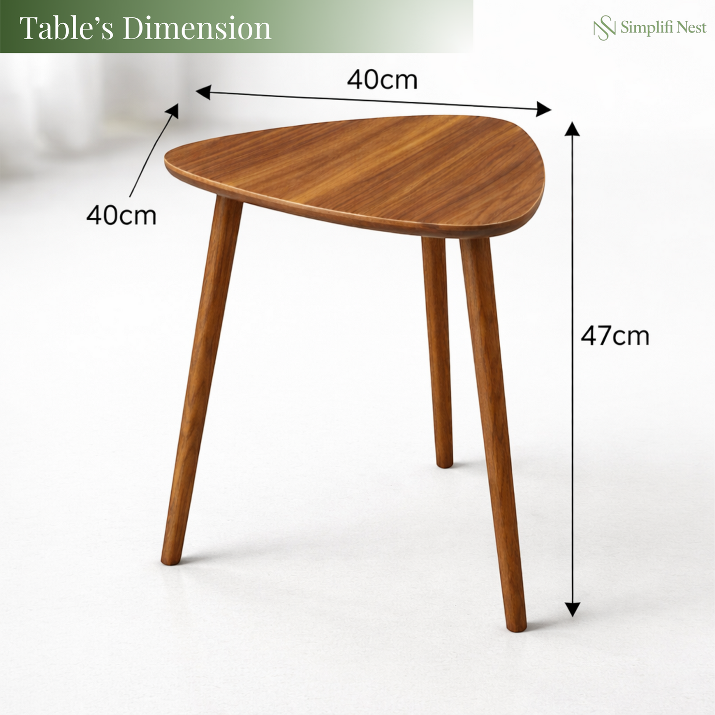 Modern Triangle Tripod Side Table