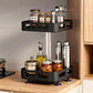 2-Tier Rectangular 360° Rotating Kitchen Rack | Stainless Steel | Spices, Jars & Masala Organizer