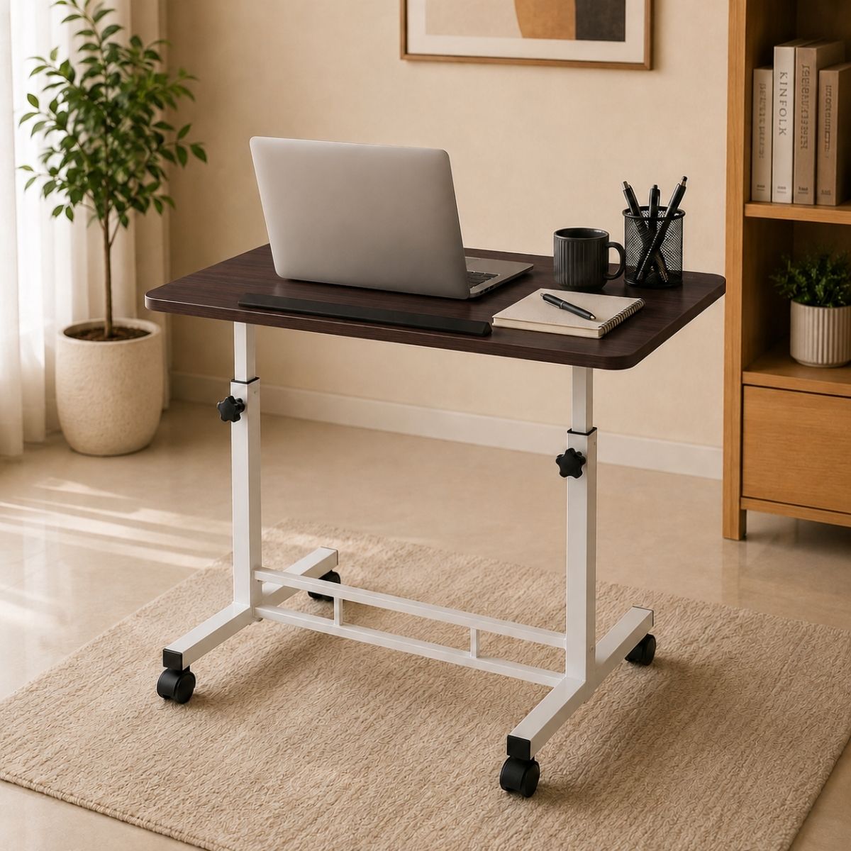 Adjustable Height Laptop Table & Standing Desk | 60–90cm | Wood + Iron