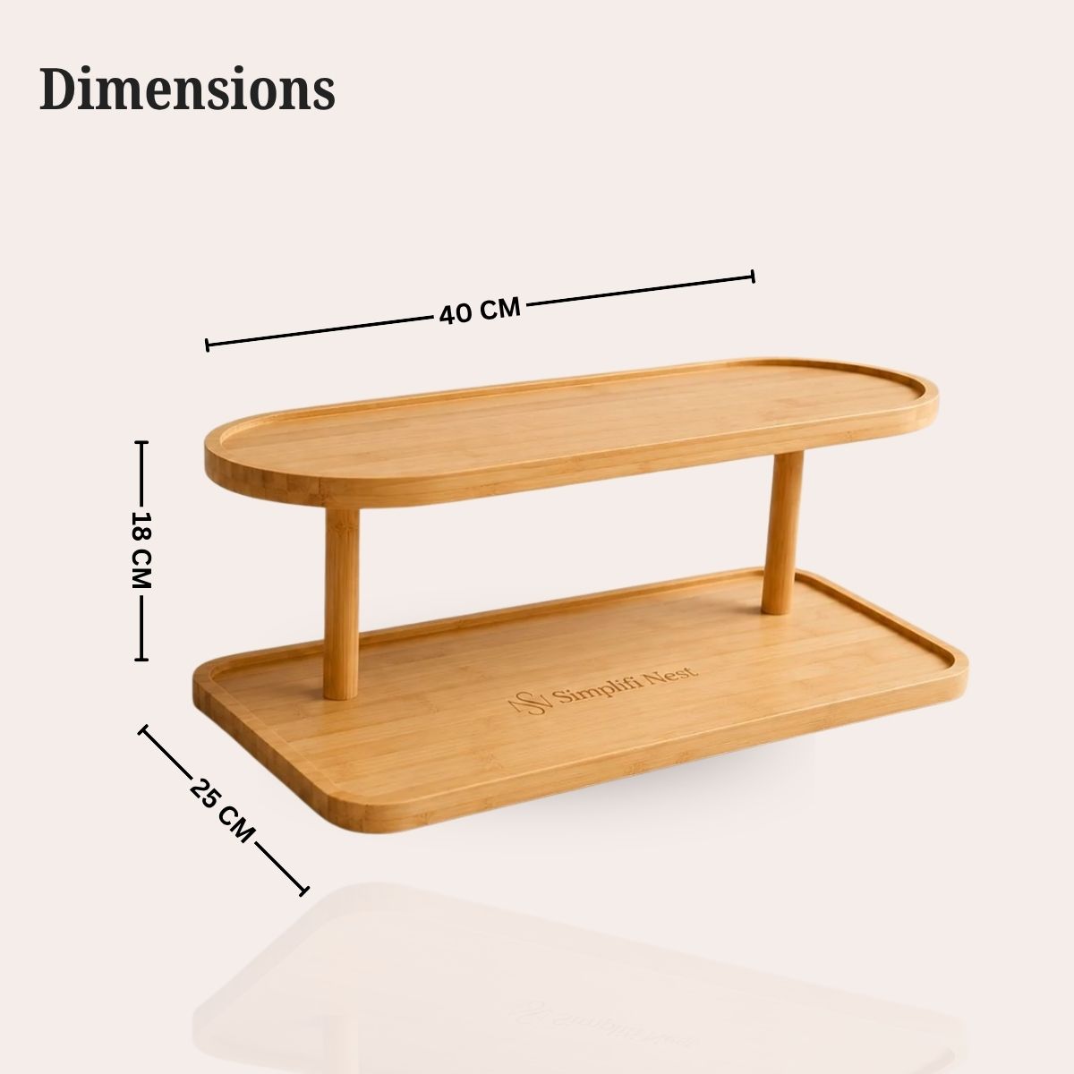 Bamboo Oval 2-Tier Kitchen Counter Organizer Rack