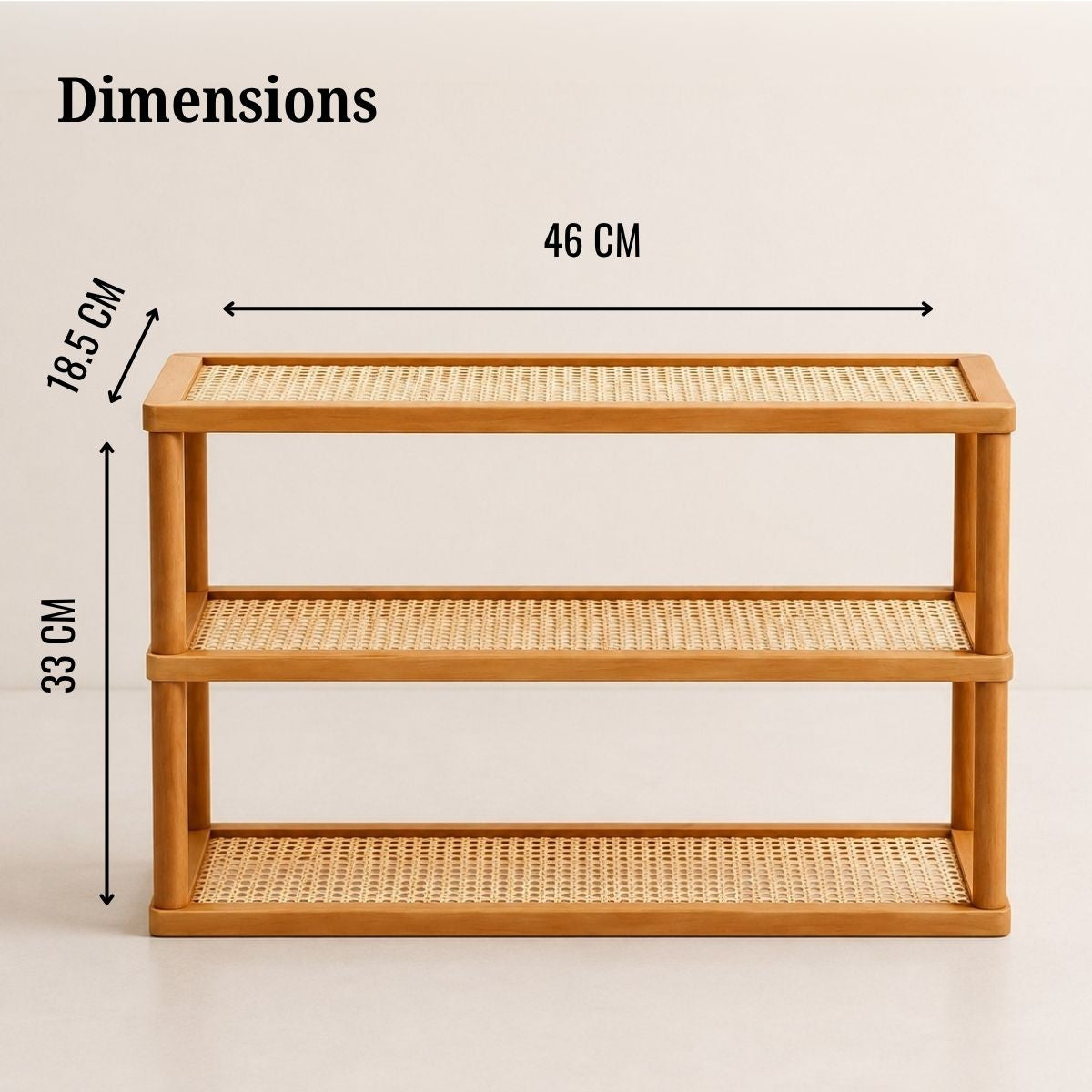 TriShelf Premium Bamboo Countertop Organizer Rack