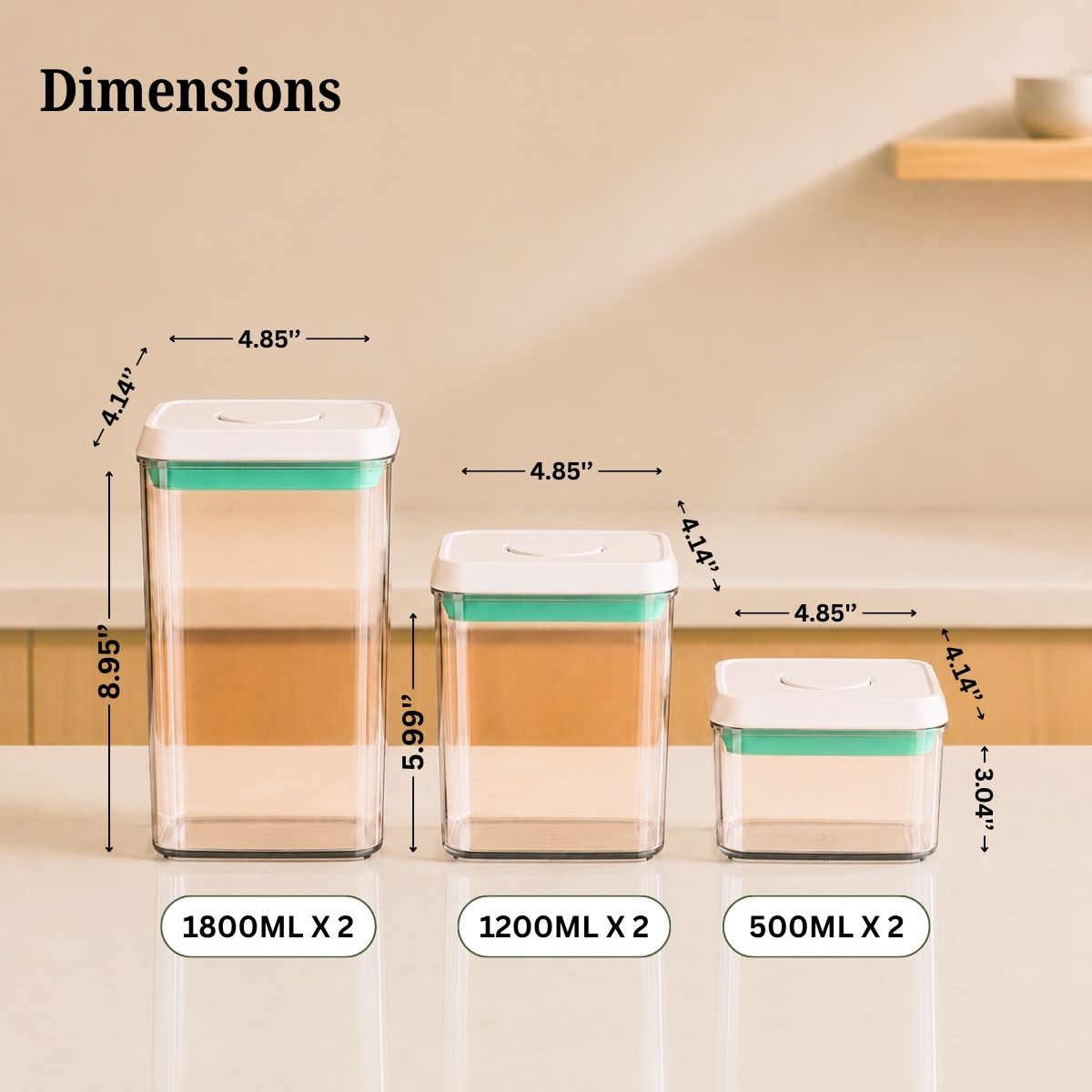 Pop Containers Set of 6 | Instant Vacuum | Airtight & BPA-Free Storage Containers