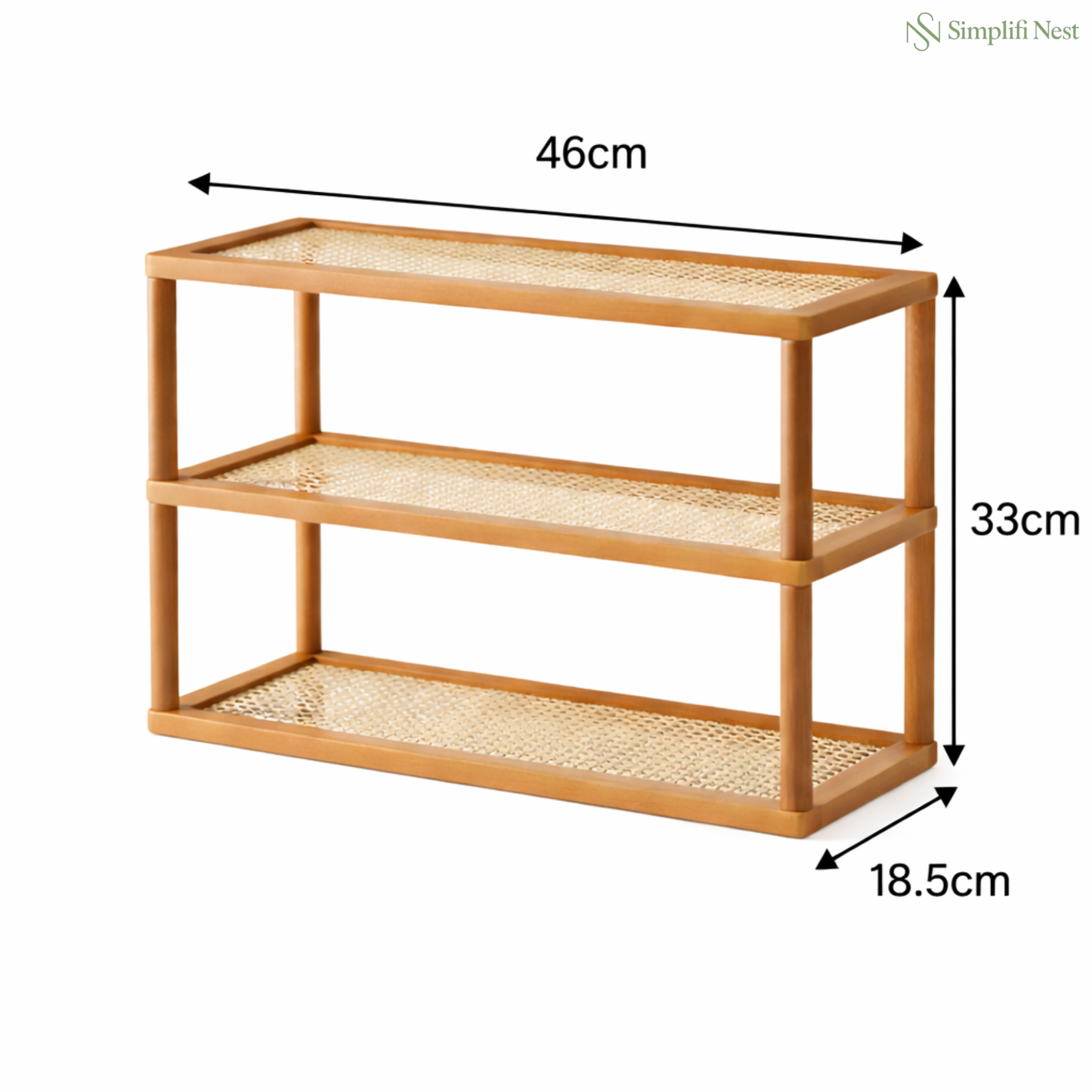 TriShelf Premium Bamboo Countertop Organizer Rack