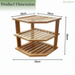 Natural Bamboo Corner Rack Kitchen Dimensions 25x25x30cm – India Eco-Friendly Organizer – SimplifiNest