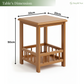 Premium Bamboo Side Table With Storage Base