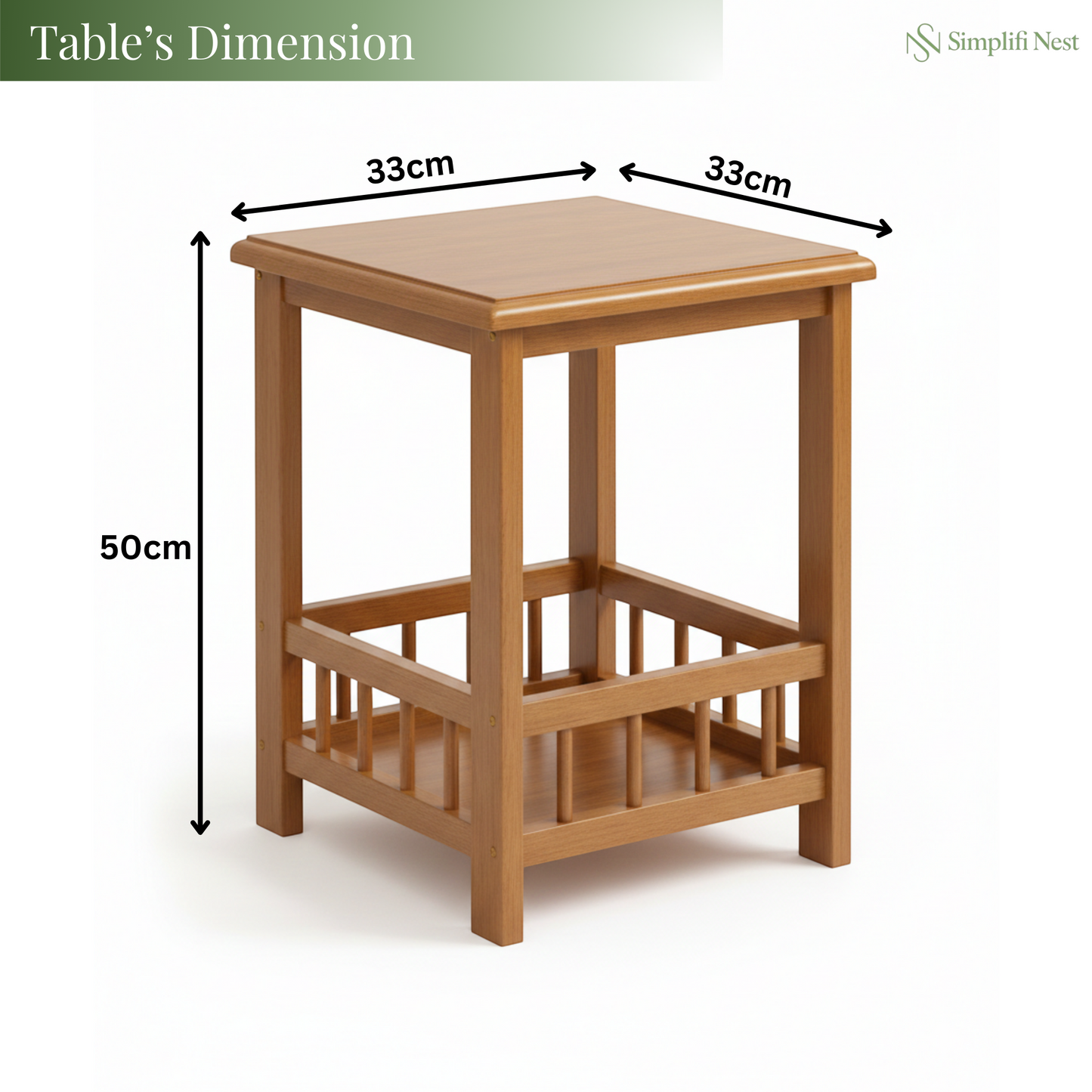 Premium Bamboo Side Table With Storage Base