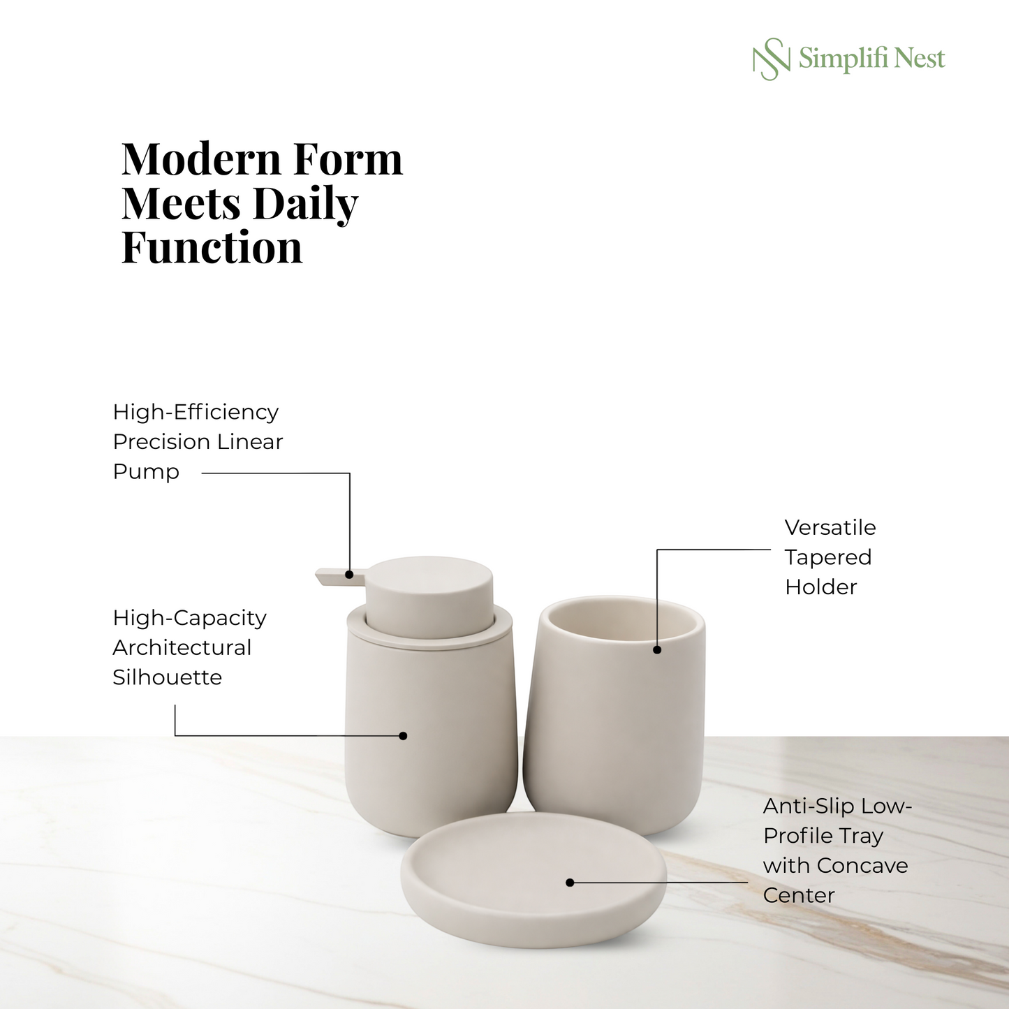 Elegant 3-Piece Ceramic Bathroom Set