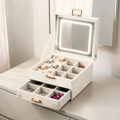 Large LED Jewelry & Makeup Organizer Box