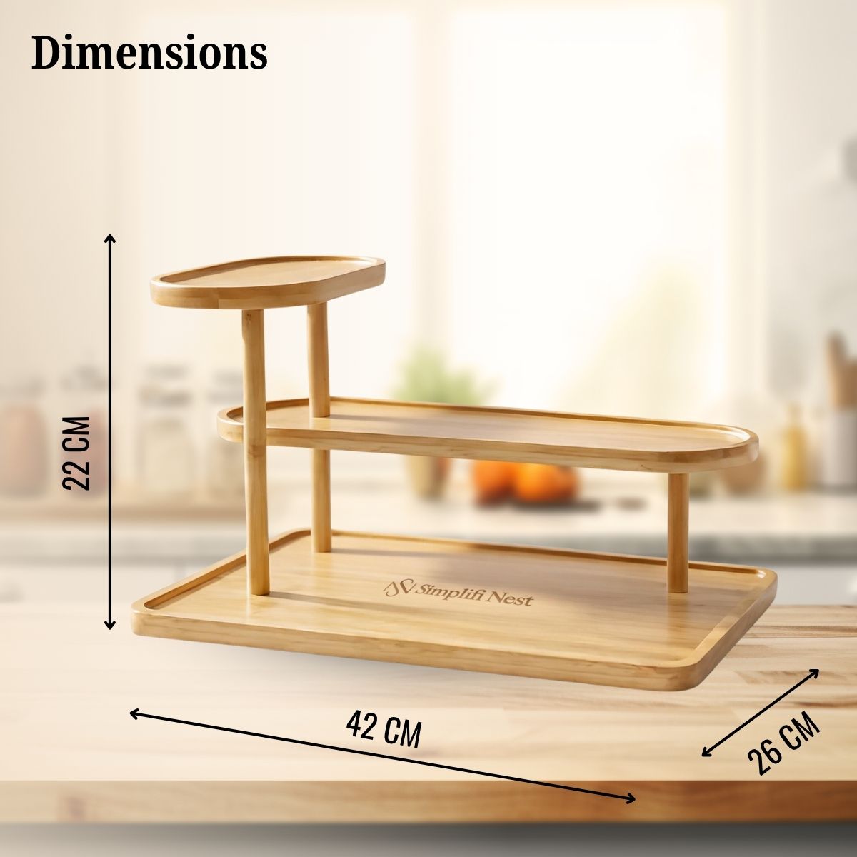 Bamboo Multi-Level Kitchen Organizer Rack