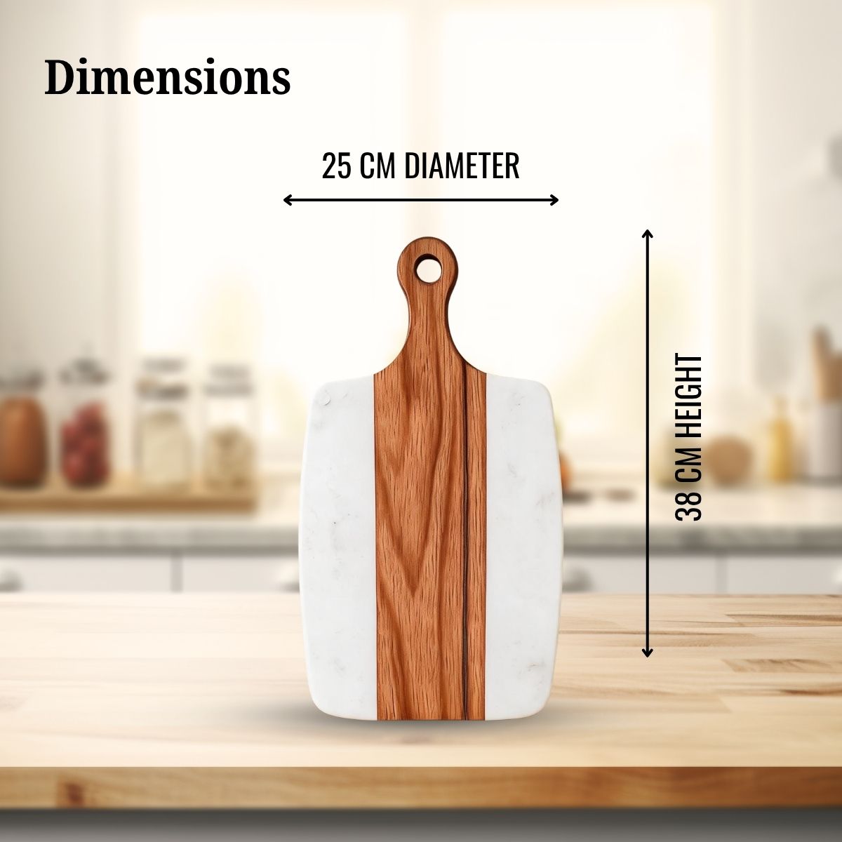 White Marble & Acacia Wood Chopping & Serving Board
