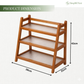 Modern Bamboo 3-Tier Countertop Organizer Rack | Fluted Fibre Glass Shelves