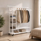 Premium Heavy Duty Double Clothing Rack with Storage Sections