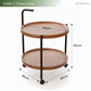 Premium 2-Tier Round Mobile Serving Trolley
