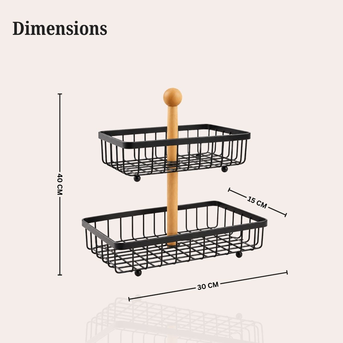 Rectangular Dual Tier Fruit & Vegetable Basket