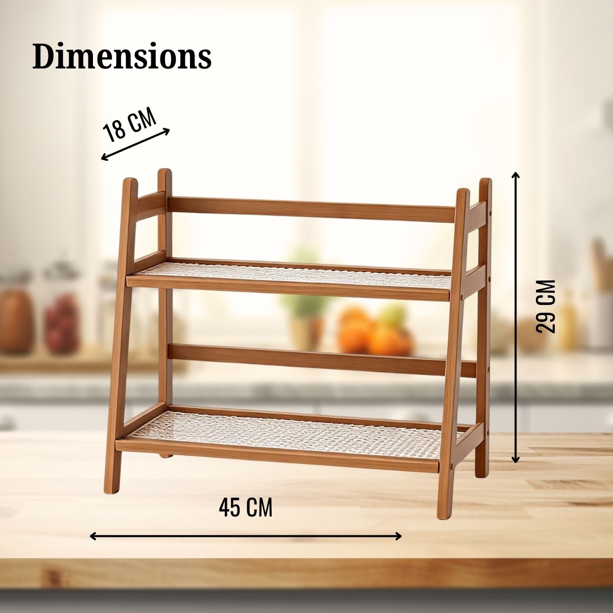 Bamboo 2-Tier Kitchen Counter Organizer Rack