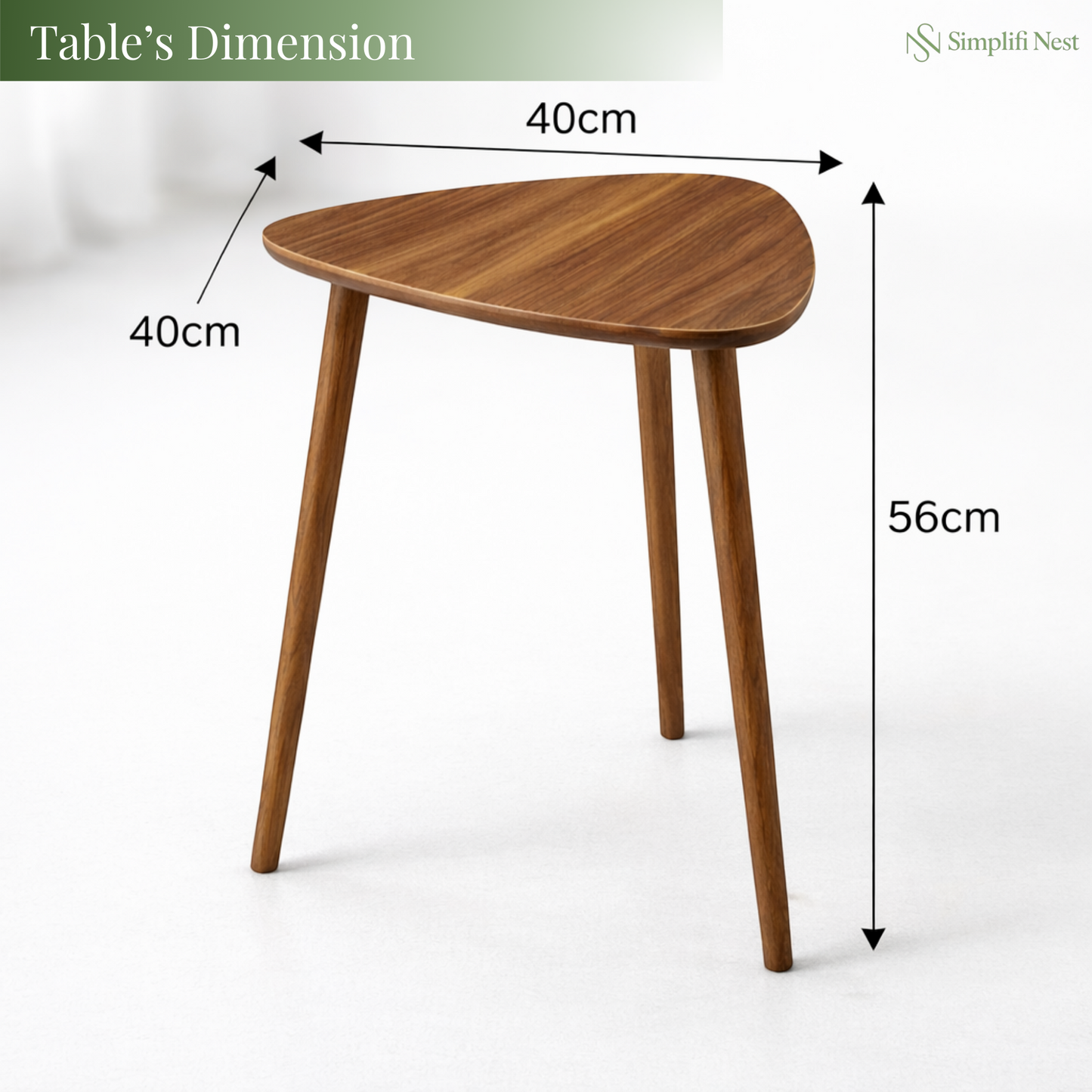 Modern Triangle Tripod Side Table