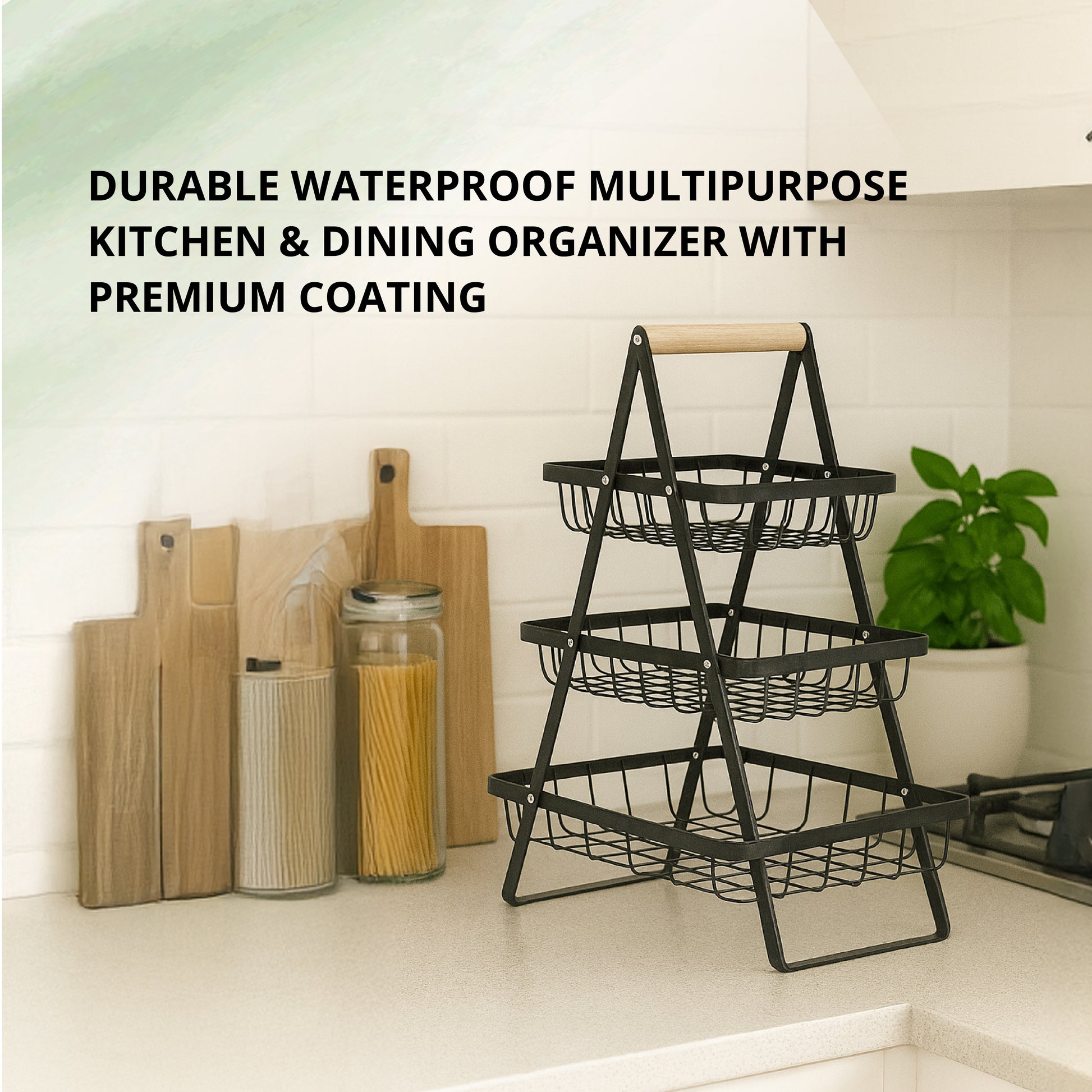 2-Tier & 3-Tier Carbon Steel Fruit Basket - SimplifiNest