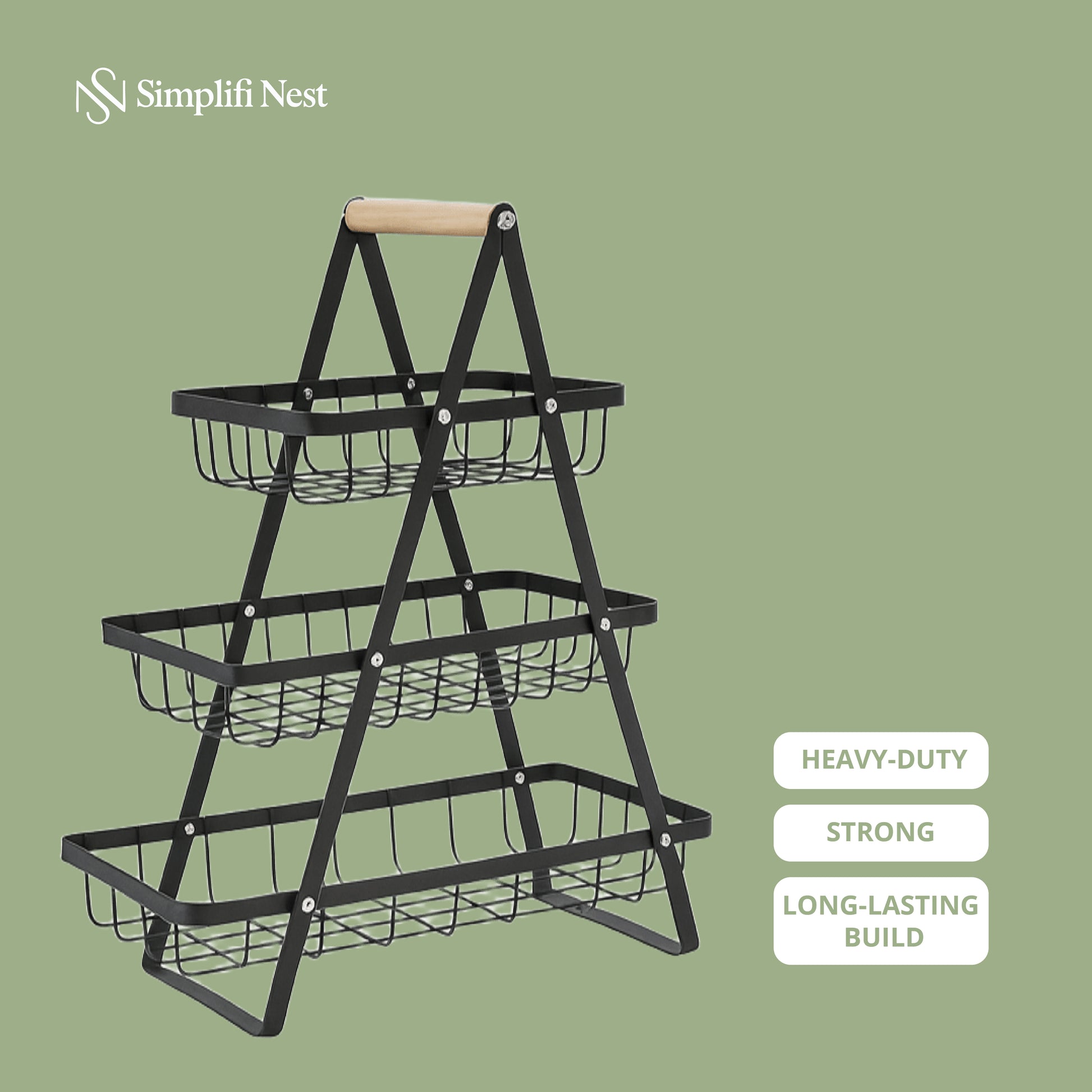 2-Tier & 3-Tier Carbon Steel Fruit Basket - SimplifiNest