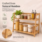 2-Tier Bamboo Countertop Rack — Kitchen, Bathroom & Desk Organizer