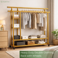 Premium Heavy Duty Double Clothing Rack with Storage Sections