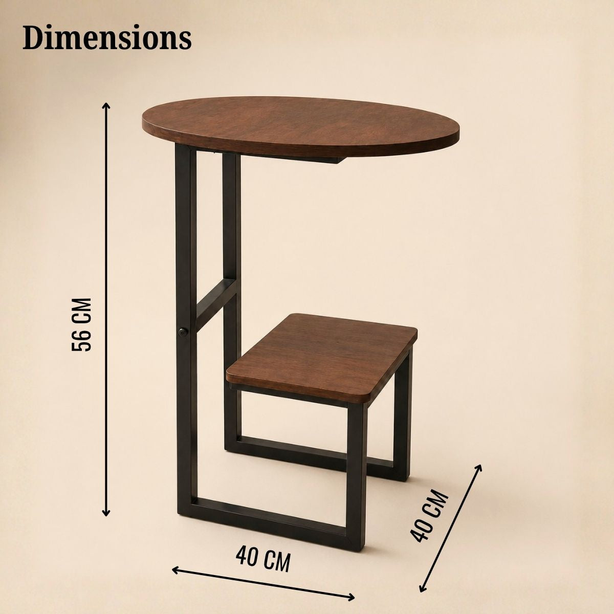 Dual-Tier G-Shaped Side Table