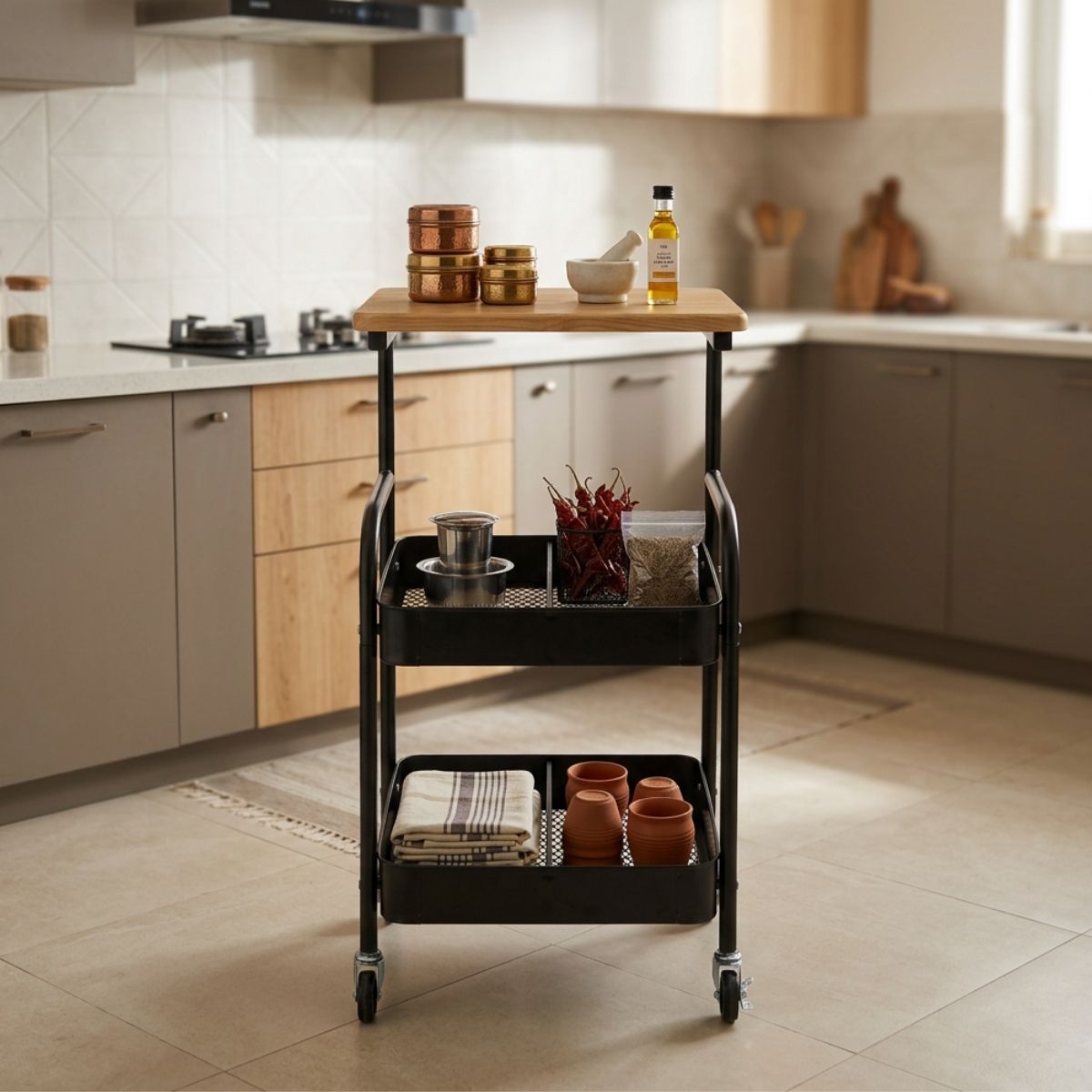 3-Tier Mobile Utility Trolley