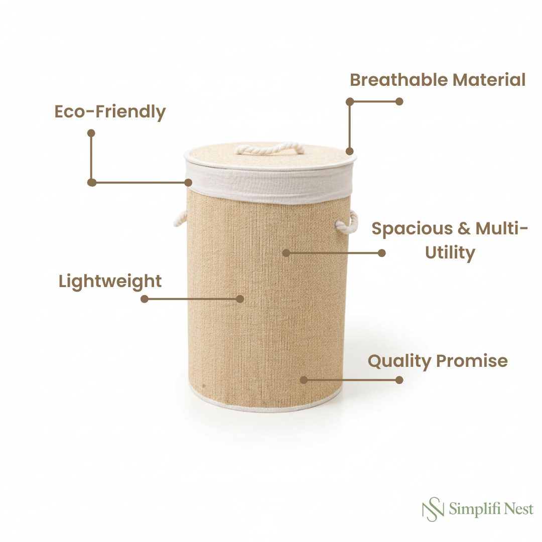 Simplifi Nest Round Premium Bamboo Laundry & Storage Basket