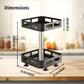 2-Tier Rectangular 360° Rotating Kitchen Rack | Stainless Steel | Spices, Jars & Masala Organizer