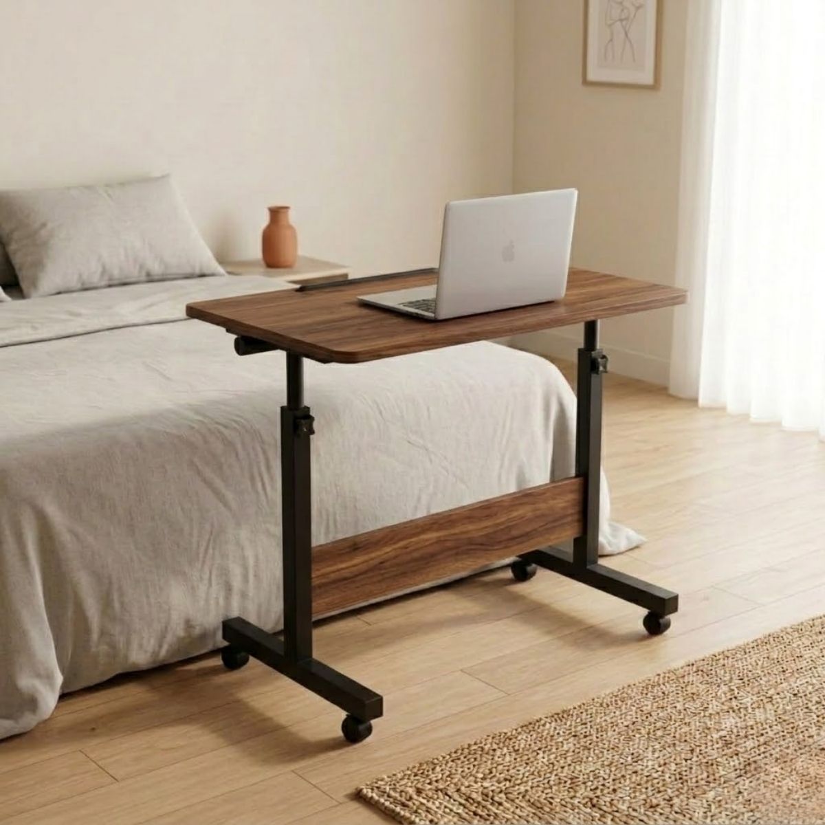 Adjustable Height Laptop Table & Standing Desk | 60–90cm | Wood + Iron